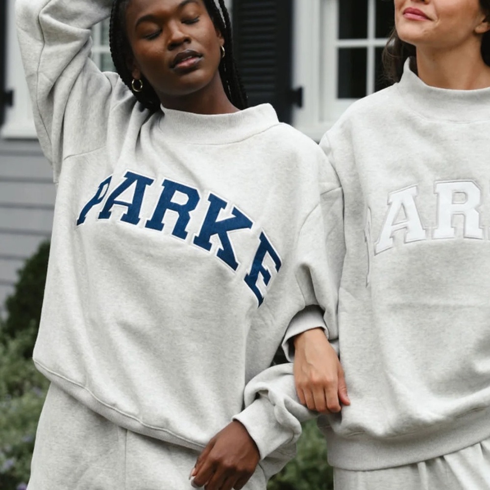 parke mock neck navy and gray